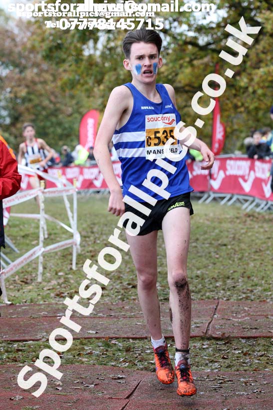 Mens under-17s National Cross Country Relay, Berry Hill Park, Mansfield. Photo:  David T. Hewitson/Sports for All Pics